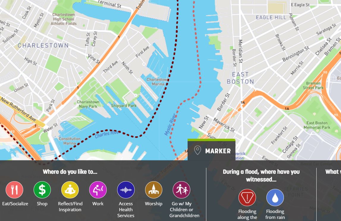 MysticMyRWA's tweet photo. Where do you relax, study, shop, stay active? Share how you use different places in the #EastBoston and #Charlestown neighborhoods today with this mapping tool so @CityOfBoston #ClimateReadyBoston can plan for climate change impacts. #climateresilience >>> https://t.co/6kXrtJ7yQI https://t.co/kg0sZO2doL