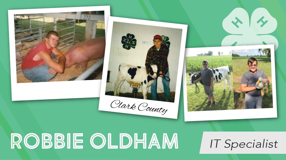 SunriseCoopOH's tweet photo. Representing Clark County, is IT Specialist, Robbie Oldman. Robbie is a long time #4HSupporter and @ohio4h alum. He showed hogs and dairy beef feeders and now supports his son with his @4H projects.
https://t.co/aEJrSQ9iTq

#Ohio4HWeek #OhioAgriculture #4H https://t.co/nc3PKnvrA2