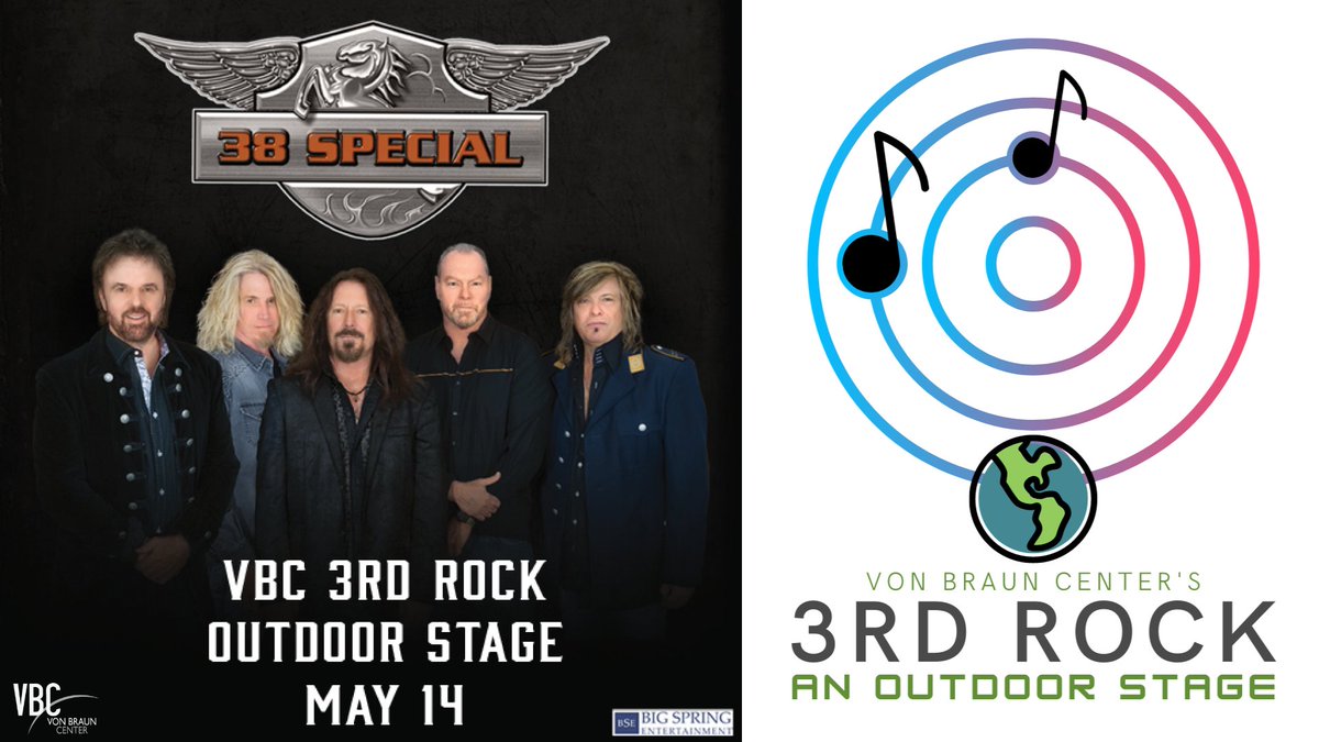 ⚠ AVAILABLE NOW! ⚠

38 Special will be performing LIVE on May 14, 2021 at the #VBChsv temporary outdoor stage - 3rd Rock! Tickets available now.

TICKETS: bit.ly/38SpecialHSV