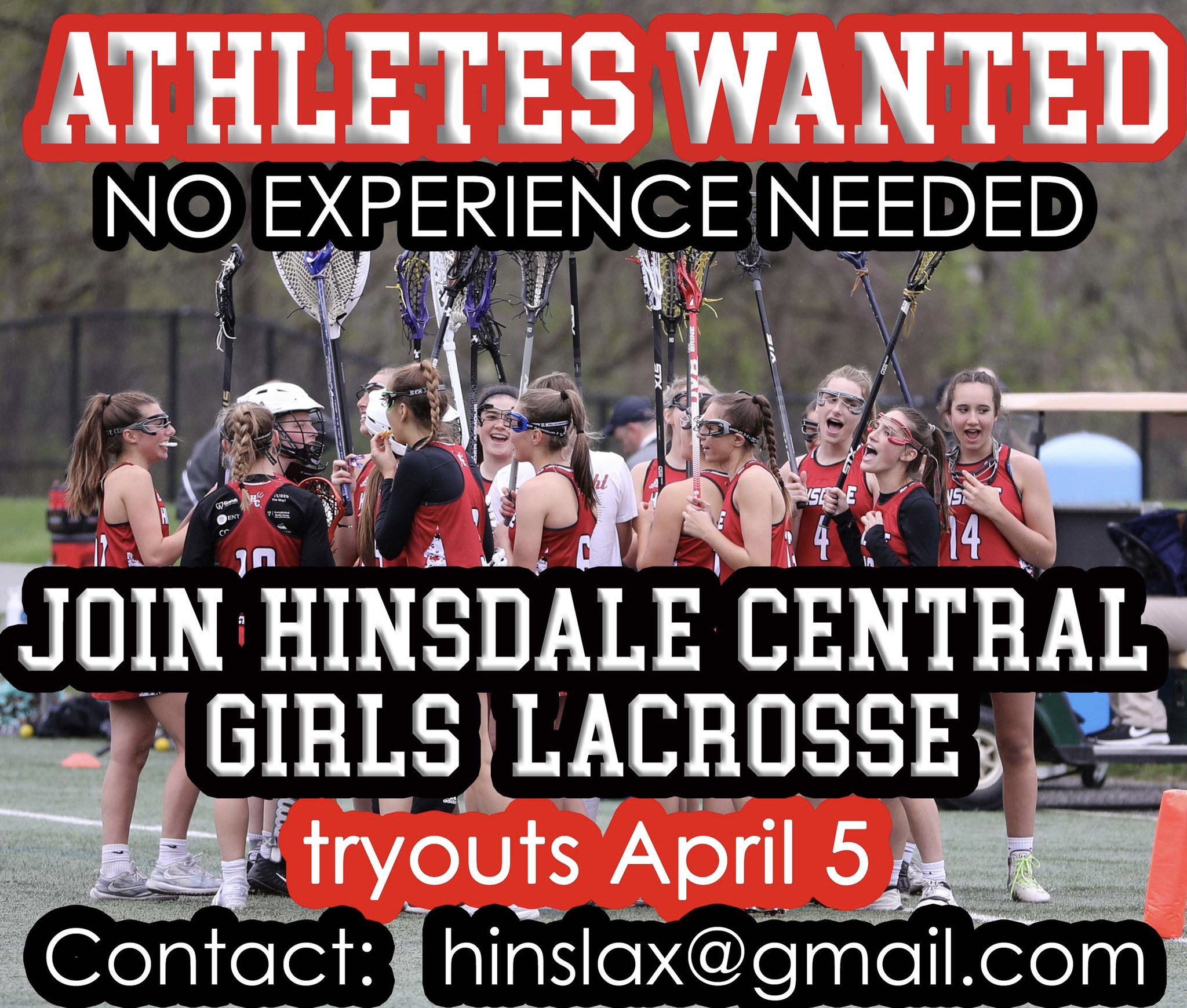 Hinsdale Central Girls Lacrosse On Twitter Hinsdale Central Girls Lacrosse Is Looking For Freshman And Sophomores Interested In Trying Out On April 5 Email Hinslax Gmail Com For Details Or Questions No Experience Needed
