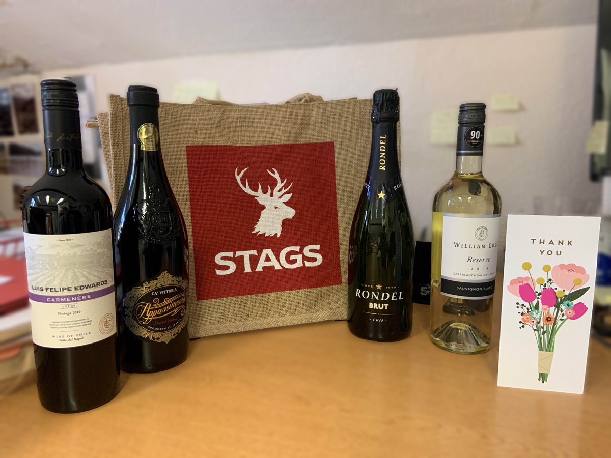 EverysSolicitor's tweet photo. Very grateful to @StagsProperty in Honiton for the lovely gifts and kind words, they have been very well received in the office and just in time for the weekend as well! 🥂
#conveyancing #residential #honiton #property #eastdevon https://t.co/OiaeLBjGbY