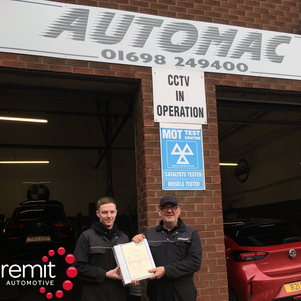 RemitScot_Wales's tweet photo. Congratulations to Jordan Carson from Automac in Motherwell on achieving his Level 3 Light Vehicle Maintenance and Repair qualification. Well done! https://t.co/TQwRIImwQu