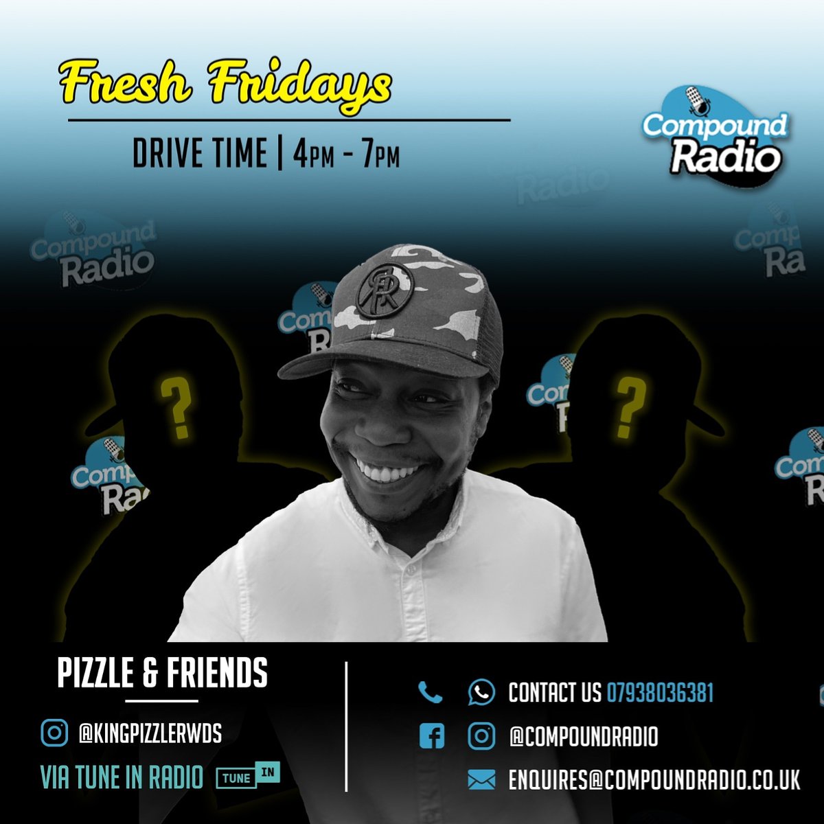 CompoundRadioUK's tweet photo. #freshfriday #FridayMotivation #FridayLivestream #PizzleNFriends #drivetime #DrivetimeWithPizzle #DrivetimeOnCompound #LondonTraffic #Travel #TrafficUpdate #banter #gvo #London
https://t.co/XBNNTohmD3 https://t.co/ipMtqALKHN