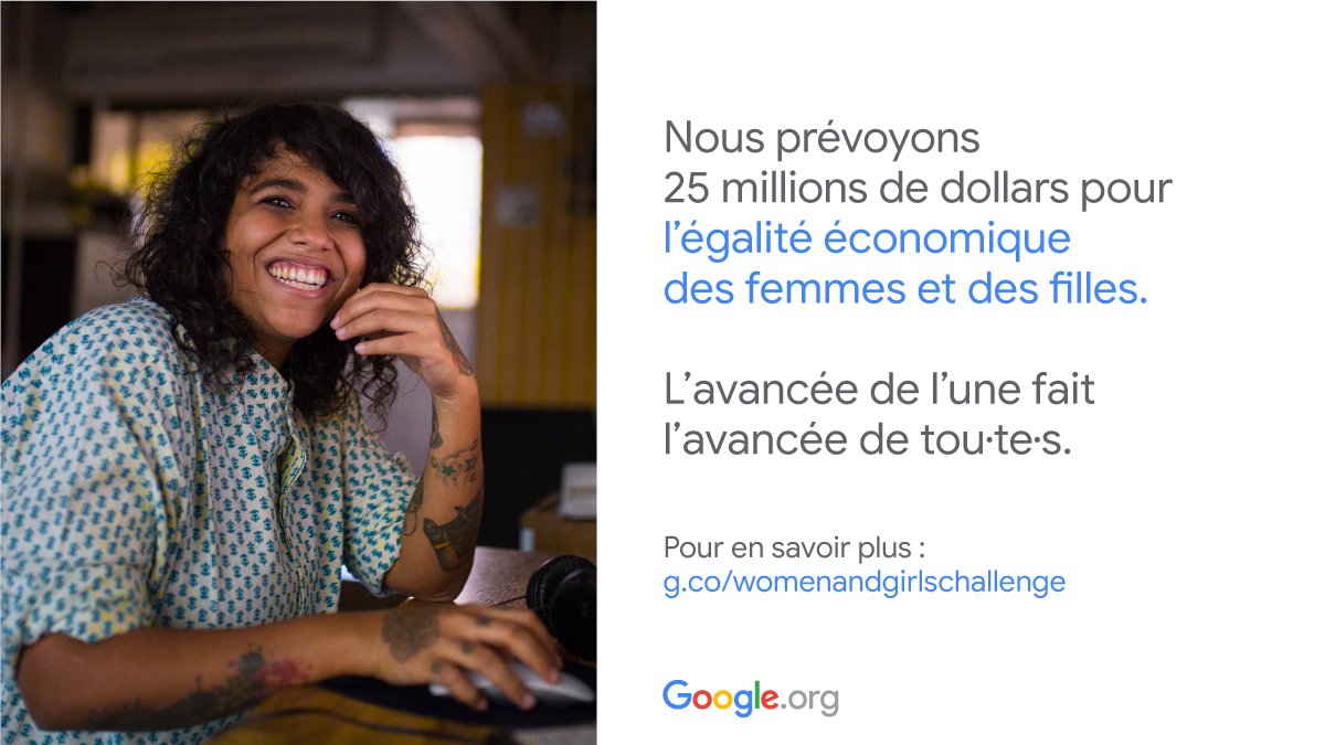 Dans le cadre du #GoogleOrgImpactChallenge pour les femmes et les jeunes filles, 3 workshops seront organisés du 15 au 17 mars. Découvrez à travers ces ateliers comment rendre vos candidatures percutantes &amp; innovantes. Pour s’inscrire ▶️ eventsonair.withgoogle.com/events/womenan…