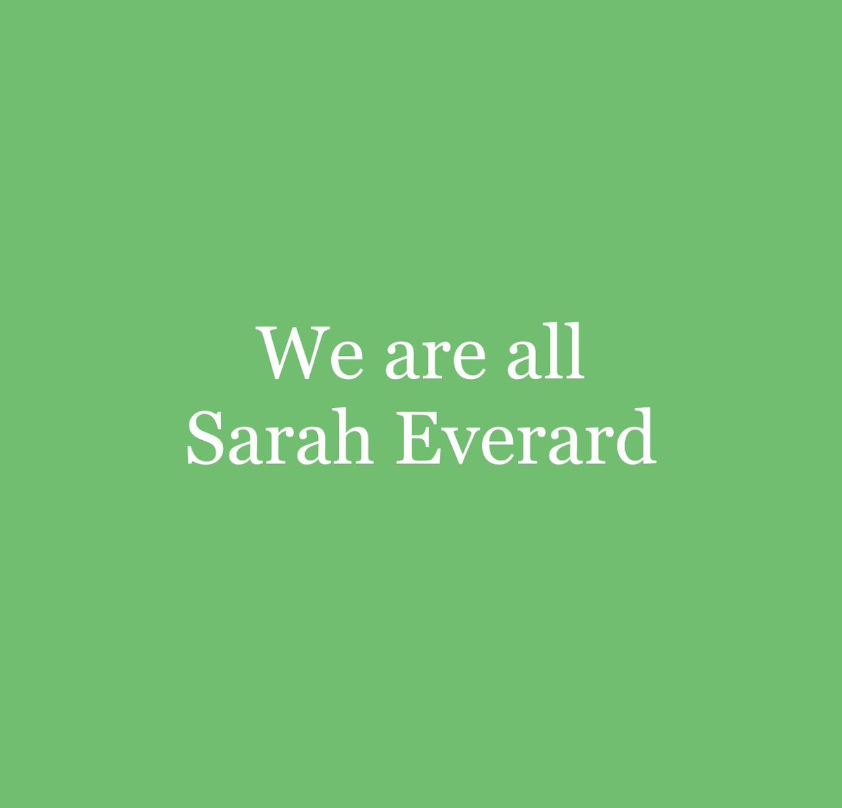 Together we stand 
#WeAreAllSarahEverard 
#ReclaimTheStreets <a href="/ReclaimTS/">Reclaim These Streets</a> 
#NoJusticeNoPeace
#ChooseToChallenge 
#SarahEverard #RIPSarahEverard 
#notallmenbutallwomen
