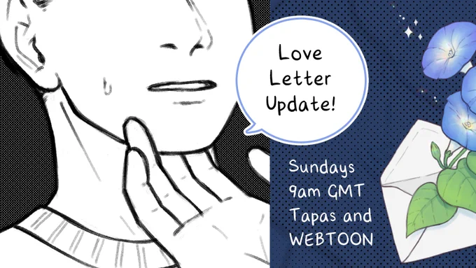  Love Letter updated!  tristen's ear is hidden on the actual page so this preview image feels like a bonus panel--Read   via    #WEBTOON 