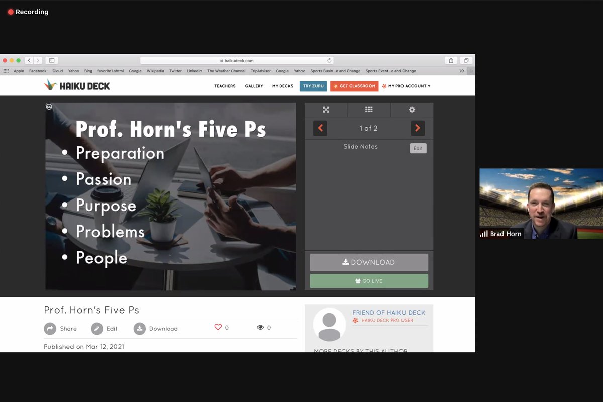 jmshecht's tweet photo. Professor Horn's Five Ps for success is a great tool to carry with you and refer to while preparing for interviews in the PR industry! Thank you for sharing @BradHornPR ! #PRethics #NewhousePRCareerBootcamp https://t.co/iWlgimPbcO