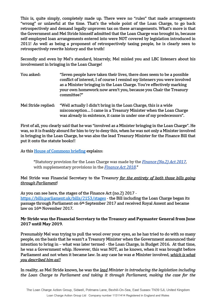LCAG_2019's tweet image. Dear @NickFerrariLBC, we have written you this open letter addressing the sadly typical disinformation on the unjust retrospective taxation of the #LoanCharge from @MelJStride of @CommonsTreasury (and all too recently @hmtreasury) on his recent @LBC interview