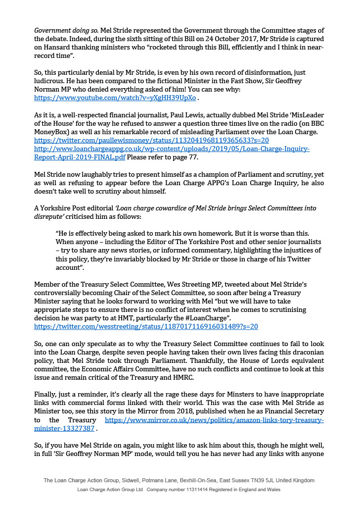 LCAG_2019's tweet image. Dear @NickFerrariLBC, we have written you this open letter addressing the sadly typical disinformation on the unjust retrospective taxation of the #LoanCharge from @MelJStride of @CommonsTreasury (and all too recently @hmtreasury) on his recent @LBC interview