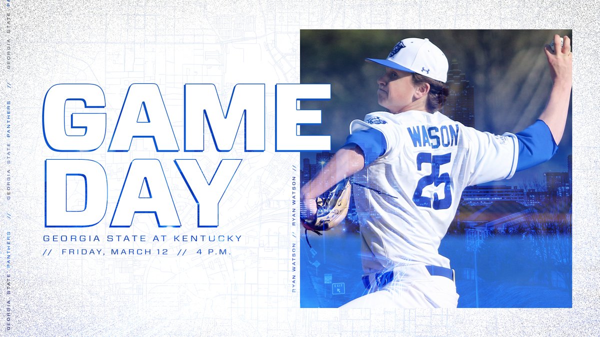 GSU_Base's tweet photo. On Friday, GAMEDAY is #WatDay

🆚 Kentucky
⏰ 4 p.m.
📍 Lexington, Ky.
📺 SECN+ https://t.co/2Tt9wdMQvs
🎙️  https://t.co/YTdxTI0AG6

#GSUnited | #LightItBlue🔷 https://t.co/UfbaDaFJW8