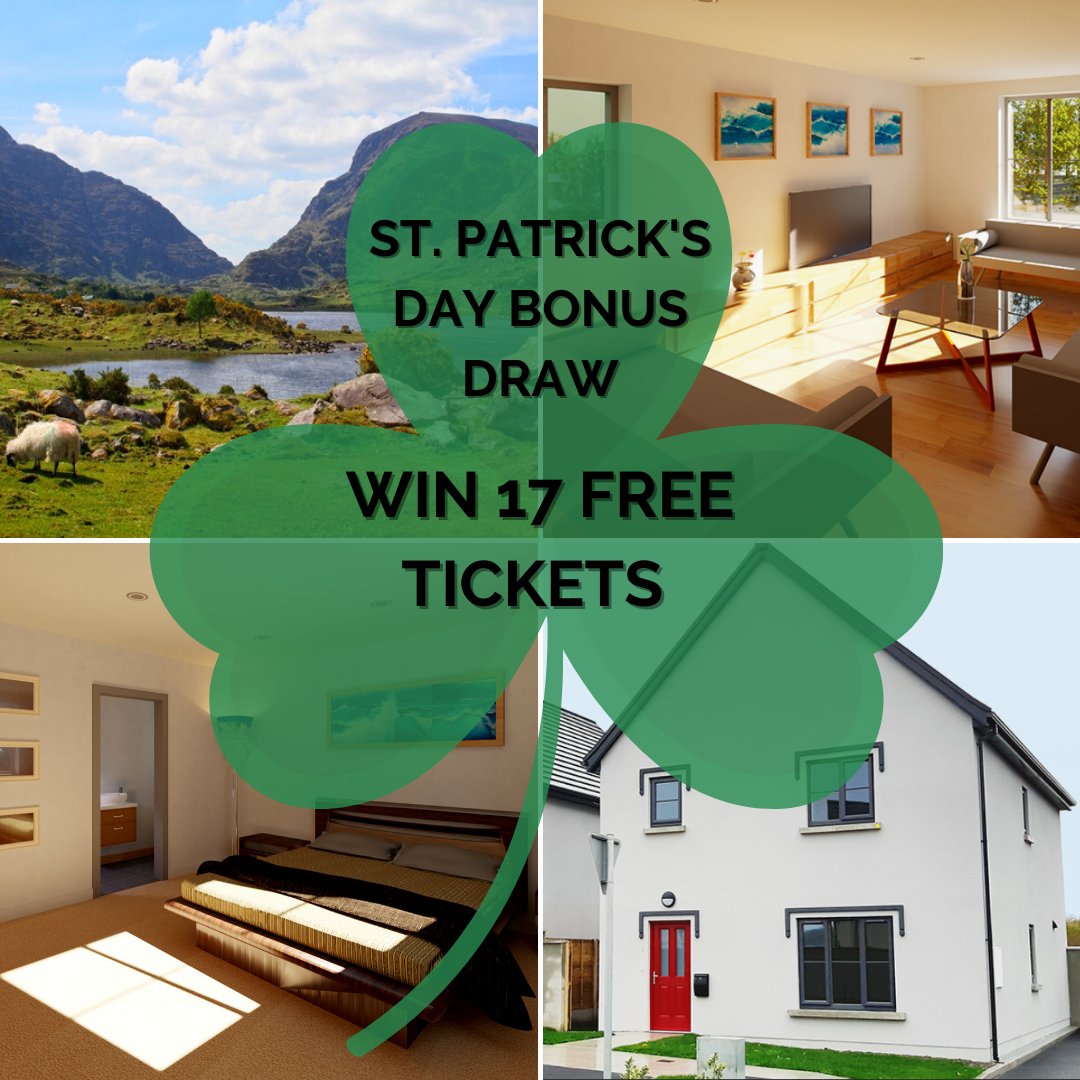 DreamKerryHome1's tweet photo. ☘️ 17 FREE TICKETS BONUS DRAW - 5 DAYS TO GO ☘️
Enter our Barraduff Community Field Organisation fundraiser by 17th March &amp; you could WIN 17 FREE TICKETS! It could be you to Win A Dream Home In Kerry for just €100.

See here for more details 👉🏼https://t.co/QWWsNorkoZ https://t.co/DzhHEiMhjC