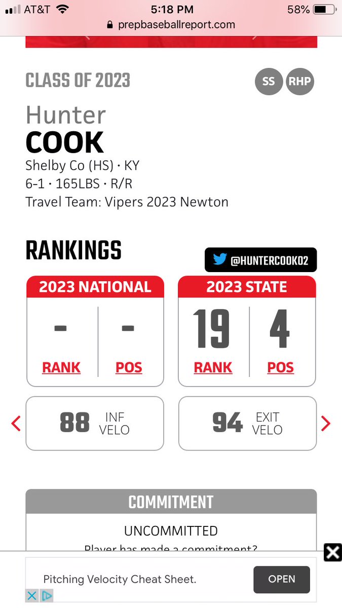 <a href="/HunterCook02/">Hunter Cook</a> is the new kid on the block but not for long! ⁦<a href="/ViperRecruiting/">Louisville Vipers/STING Recruiting</a>⁩ ⁦@PBRKentucky⁩ ⁦@PBR_Uncommitted⁩ ⁦<a href="/UncommittedBsb/">Baseball Uncommitted</a>⁩
