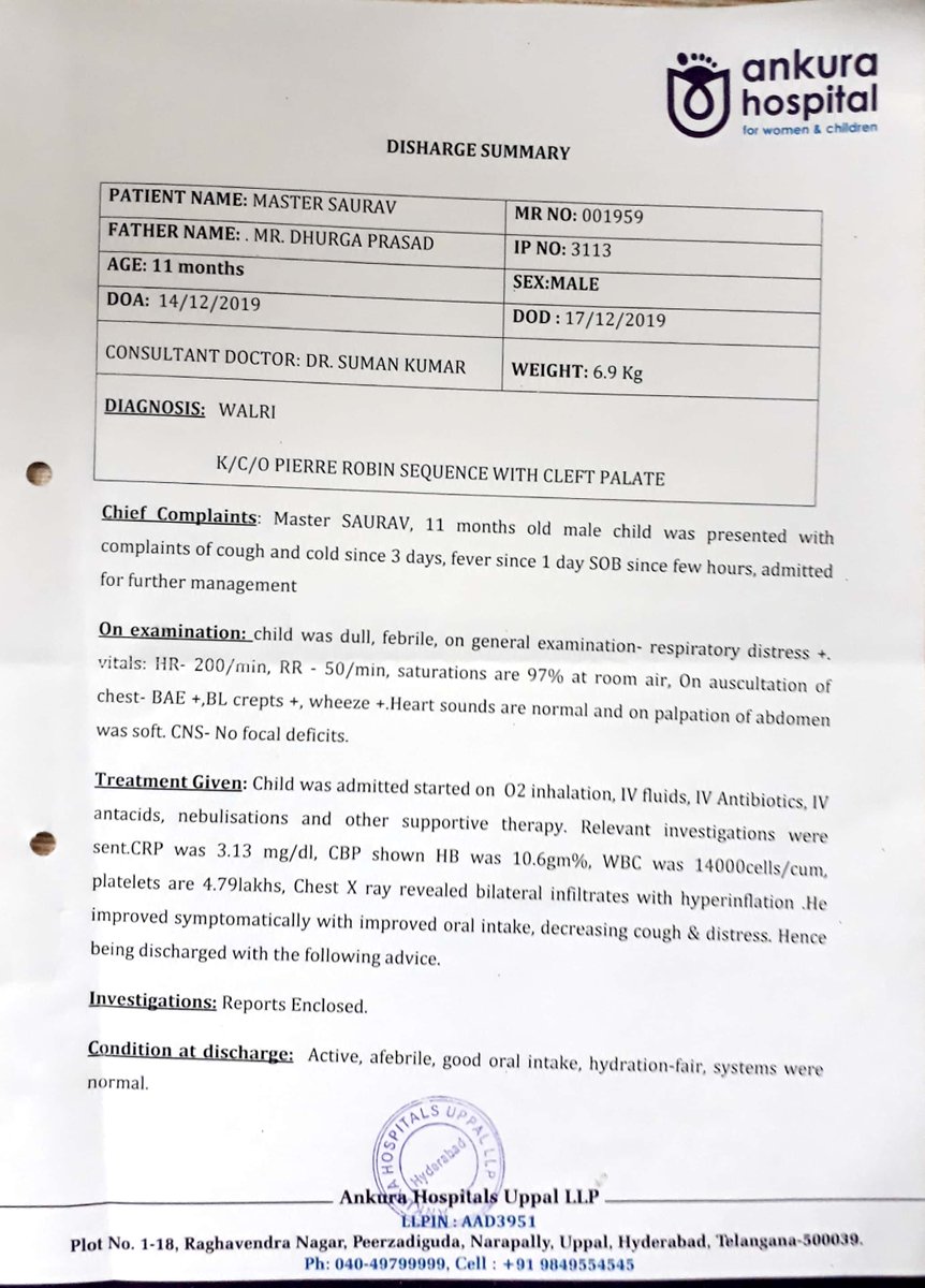 PodiyadaDurga's tweet photo. Due to this critical health issues the doctors follow up is compulsory required up to schooling of the baby. I need your financial support sir. It will help to me a lot and take out to me from my pathetic financial condition. SINCE BIRTH ONWARDS BABY WAS ADMITTED (7) TIMES IN HSP https://t.co/oLHT9wW3dg