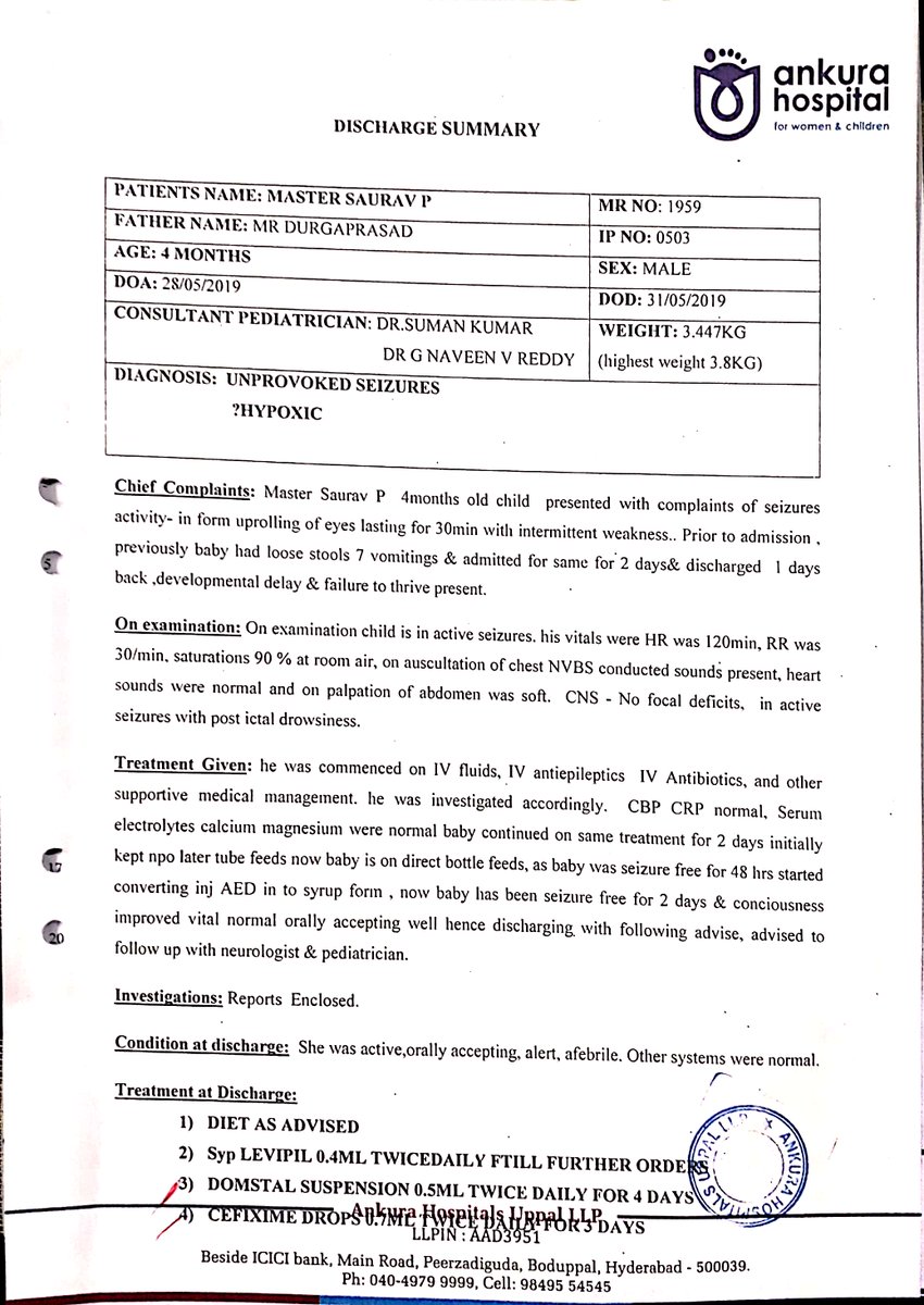 PodiyadaDurga's tweet photo. Due to this critical health issues the doctors follow up is compulsory required up to schooling of the baby. I need your financial support sir. It will help to me a lot and take out to me from my pathetic financial condition. SINCE BIRTH ONWARDS BABY WAS ADMITTED (7) TIMES IN HSP https://t.co/oLHT9wW3dg
