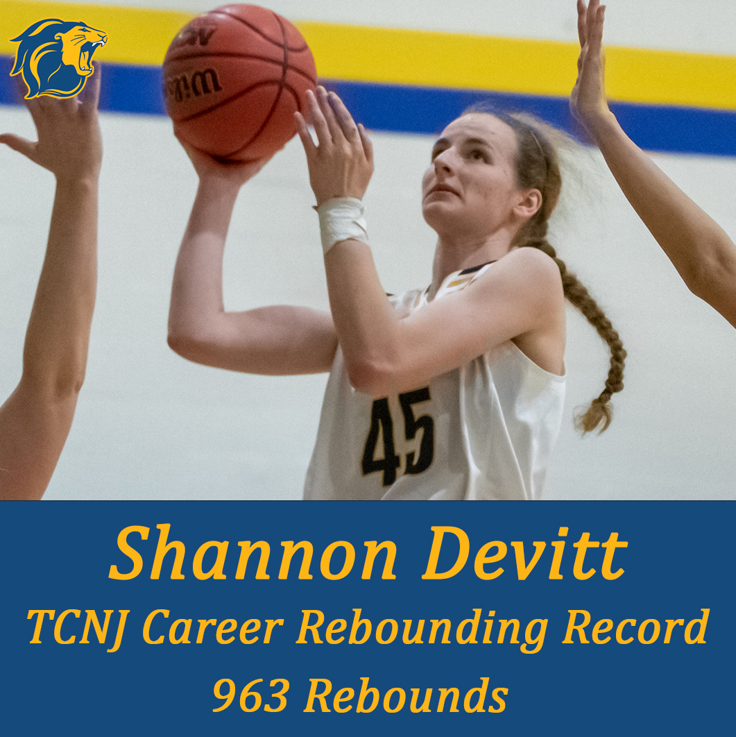 TCNJ Athletics (@tcnjlions) on Twitter photo RECORD BROKEN! With four rebounds in today's game, Shannon Devitt of <a href="/tcnjwb/">TCNJ Women's Basketball</a> has broke the TCNJ career rebounding record! Devitt passed Candy Kaschak's mark of 962 rebounds, a mark that has stood since 1984. Congratulations, Shannon! #TCNJ #LionPride #d3hoops <a href="/d3hoops/">D3hoops/Patrick Coleman</a> <a href="/TCNJ/">TCNJ</a> RECORD BROKEN! With four rebounds in today's game, Shannon Devitt of <a href="/tcnjwb/">TCNJ Women's Basketball</a> has broke the TCNJ career rebounding record! Devitt passed Candy Kaschak's mark of 962 rebounds, a mark that has stood since 1984. Congratulations, Shannon! #TCNJ #LionPride #d3hoops <a href="/d3hoops/">D3hoops/Patrick Coleman</a> <a href="/TCNJ/">TCNJ</a>
