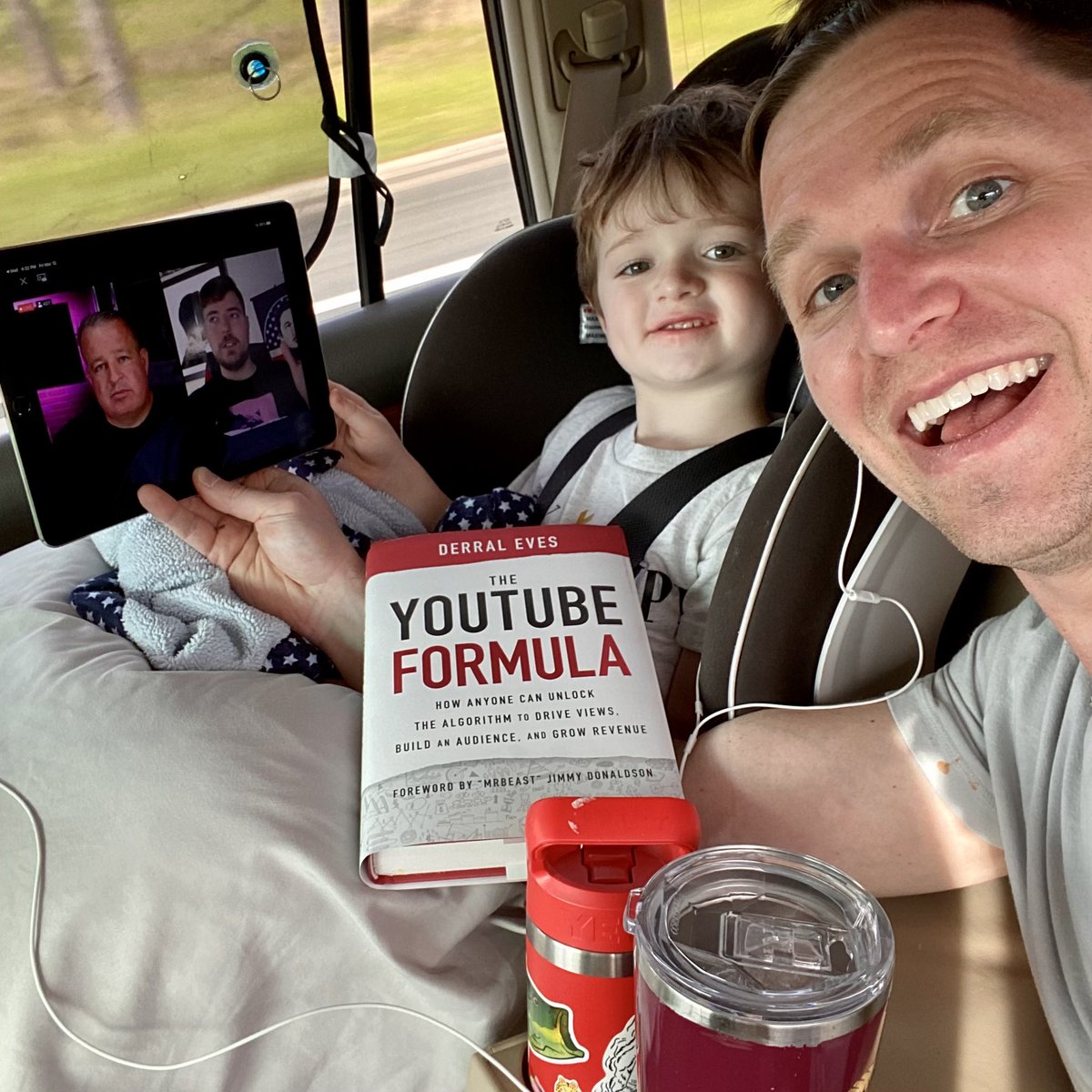 ScottReinfeld's tweet image. Live on the way to the 🏖 with @MrBeast and @derraleves. @KylerScottCo loves to learn! #youtubeformula