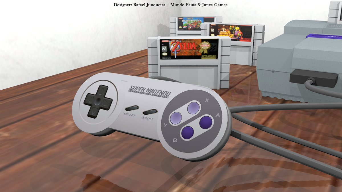 GamesJunca's tweet photo. Modelo 3D do Consoles e de alguns jogos que fizeram parte da minha infância.
Designer: @Mundo_Pauta (#RafaelJunqueira
Ainda tenho o console original do #SNES (1995).
#JuncaGames #MundoPauta
#ActionFigures #Statues #Eaglemoss #Necatoys #Mcfarlane #Hasbro #Blender3d https://t.co/NEq9Gi1K4P