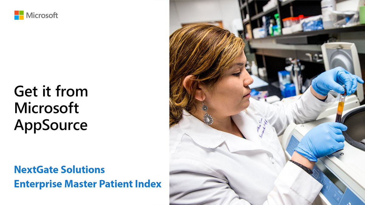 MSFTAppSource's tweet image. Identify and match patients to their health data for improved outcomes with @NextGate's EMPI patient matching and ID management platform msft.it/6015VJZ5l #Azure