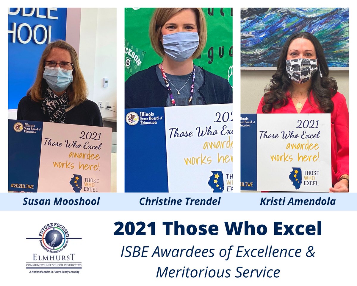 ElmhurstD205's tweet image. Part 2 - D205 hit the road to visit our 2021 ISBE Those Who Excel Excellence &amp;amp; Meritorious Service Winners. @ISBEnews created yard signs &amp;amp; flyers for the recipients to celebrate their achievement! #2021ILTOY #2021ILTWE #IgniteD205 @BryanD205  @JacksonD205 @Foundation_205