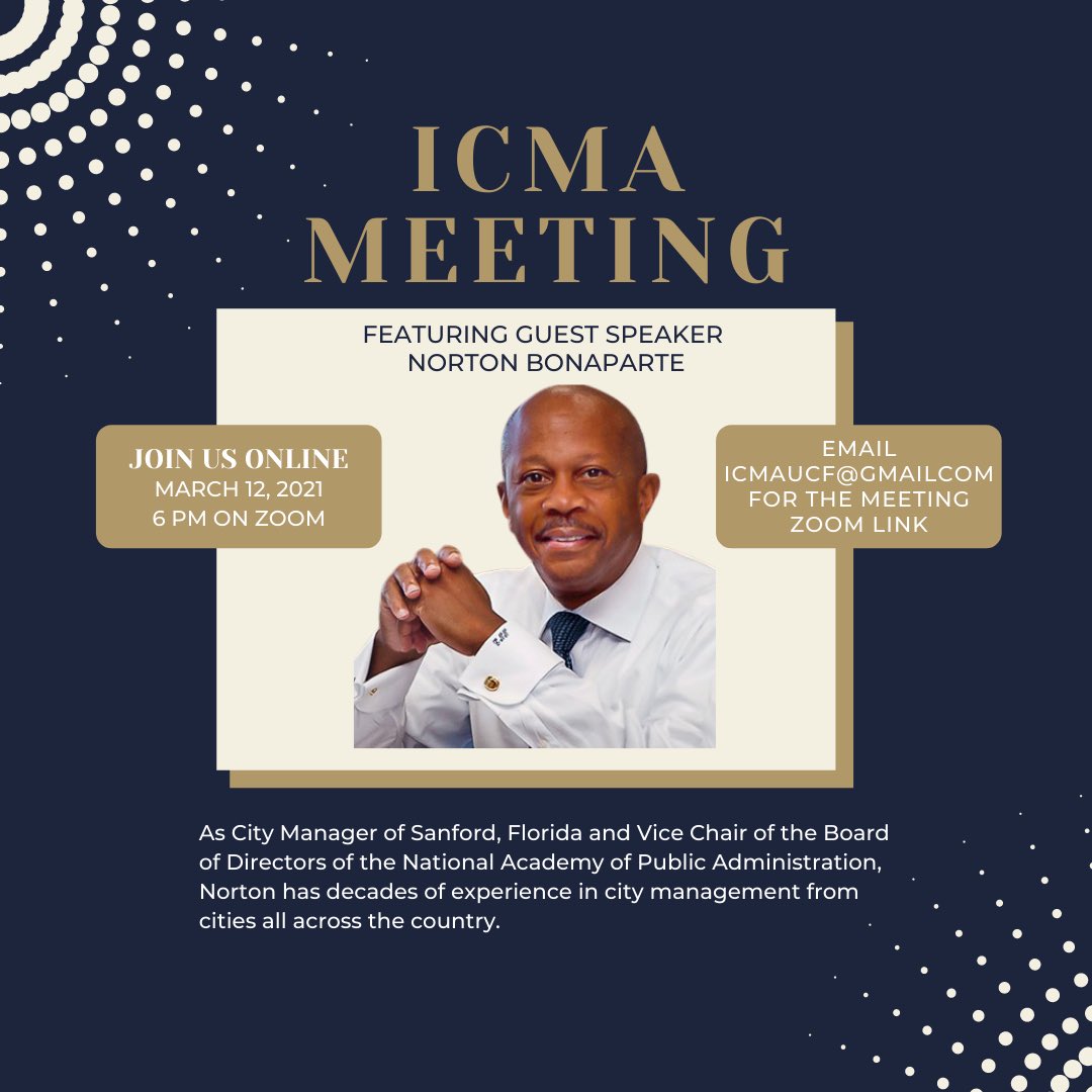 ICMA_UCF's tweet photo. This is a reminder of today’s ICMA meeting! Join us as we welcome our speaker this evening at 6PM. https://t.co/vZSOtSPlYM