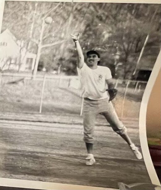 RobinsonWoodrow's tweet photo. College days. Pitching in a softball game. Checkout the stash! #CollegeThrowback https://t.co/mKRpIahzN2