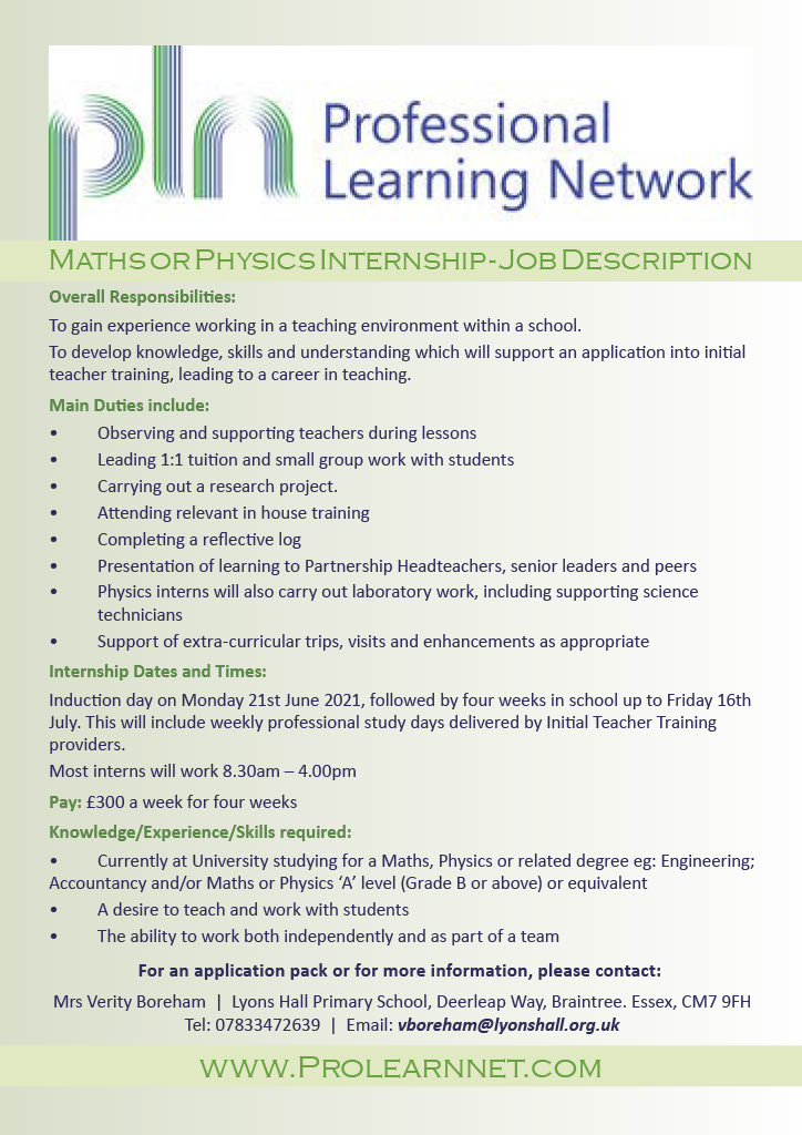 colchesterttc's tweet image. Internship Opportunity!

Are you interested in a career in teaching?  Take a look at this summer internship programme.

Please email vboreham@lyonshall.org.uk for an application pack.

#teachertraining #internship #classroomexperience #opportunity #graduates #summerinternship