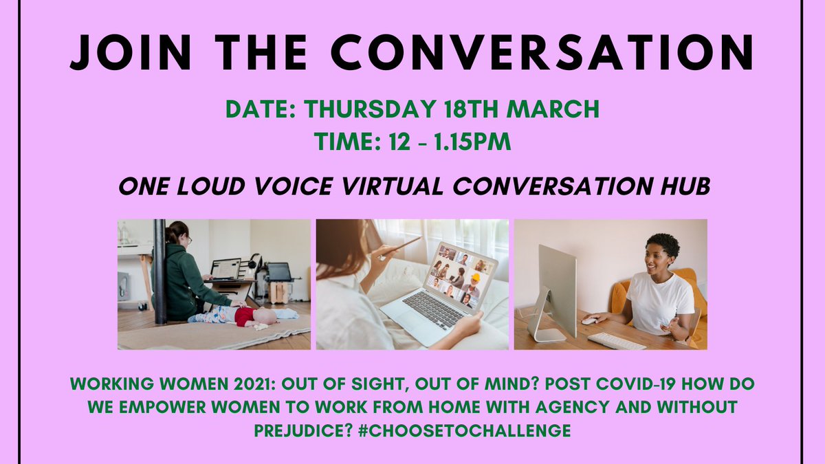 1LV_forwomen's tweet photo. ๐ขOur Virtual Conversation Hub is back! We're discussing how we can empower women to work from home with agency and without prejudice...
Sign up here: https://t.co/7VU3tCLdKZ
#ConversationHub #ZoomEvent #OnlineEvent #VirtualDiscussion #IWD #IWD2021 https://t.co/ytsLyYwXKX