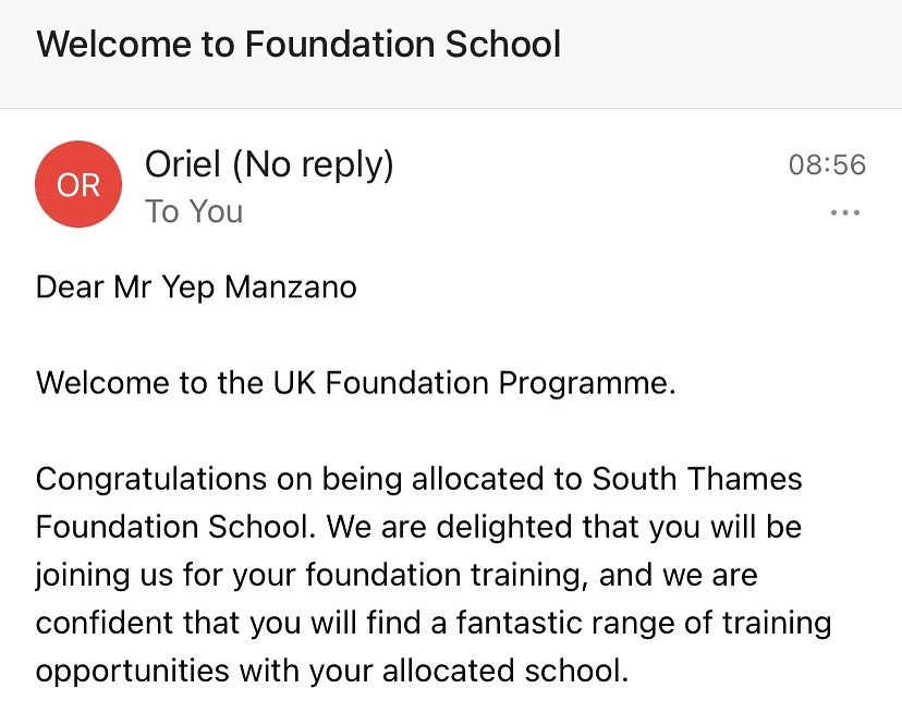 samiryep's tweet image. Hoy nos dijeron a todos los estudiantes de medicina de último año en Inglaterra en que región estaremos trabajando durante los dos años del internado (foundation programme) que empieza en agosto! Afortunadamente quedé en mi primera opción! 🥳