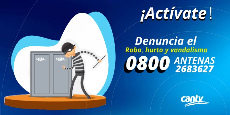 salaprensaCantv's tweet photo. 📍#12Mar Cantv exhorta a la colectividad a denunciar el hurto, robo, vandalismo o sabotaje contra las redes a través del 0800-Antenas (0800-2683627) https://t.co/KIxyFFnXJw