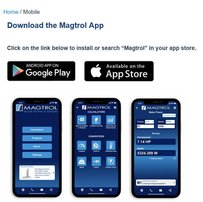 Magtrol_US's tweet photo. Magtrol's new app for motor power and unit converters; https://t.co/2URYBjiMlM…
#loadcell #forcemeasurement #torque meters #dynamometers https://t.co/WWCdjHIusU