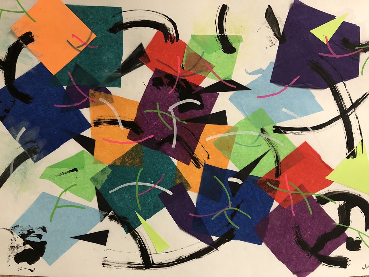 ColedalePS's tweet photo. The Grade 6/7 students have been learning about to use abstract art for self expression.  #SparkCreativityYRDSB https://t.co/cnaPT0bTnw