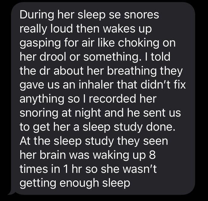 So I was asking my lil sister how she knew her baby had sleep apnea and look at her response. Don&rsquo;t let