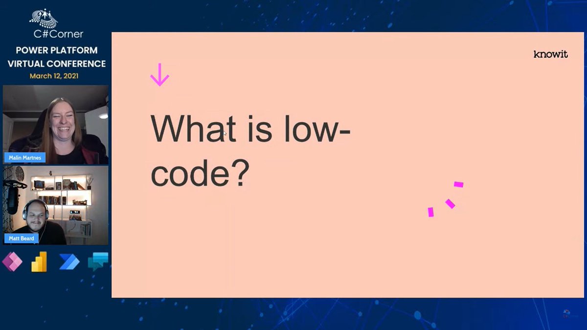 CSharpDotTV's tweet image. C# Corner Power Platform Virtual Conference - Day 4. @MalinMartnes &amp;amp; @mattybeard are live now and talking about Low-code platform - where do the devs fit in!

Live streaming&amp;gt;&amp;gt; c-sharpcorner.com/live/

@CsharpCorner #CsharpcornerLive #PowerPlatform #PowerApps #PowerBI #WomenInTech