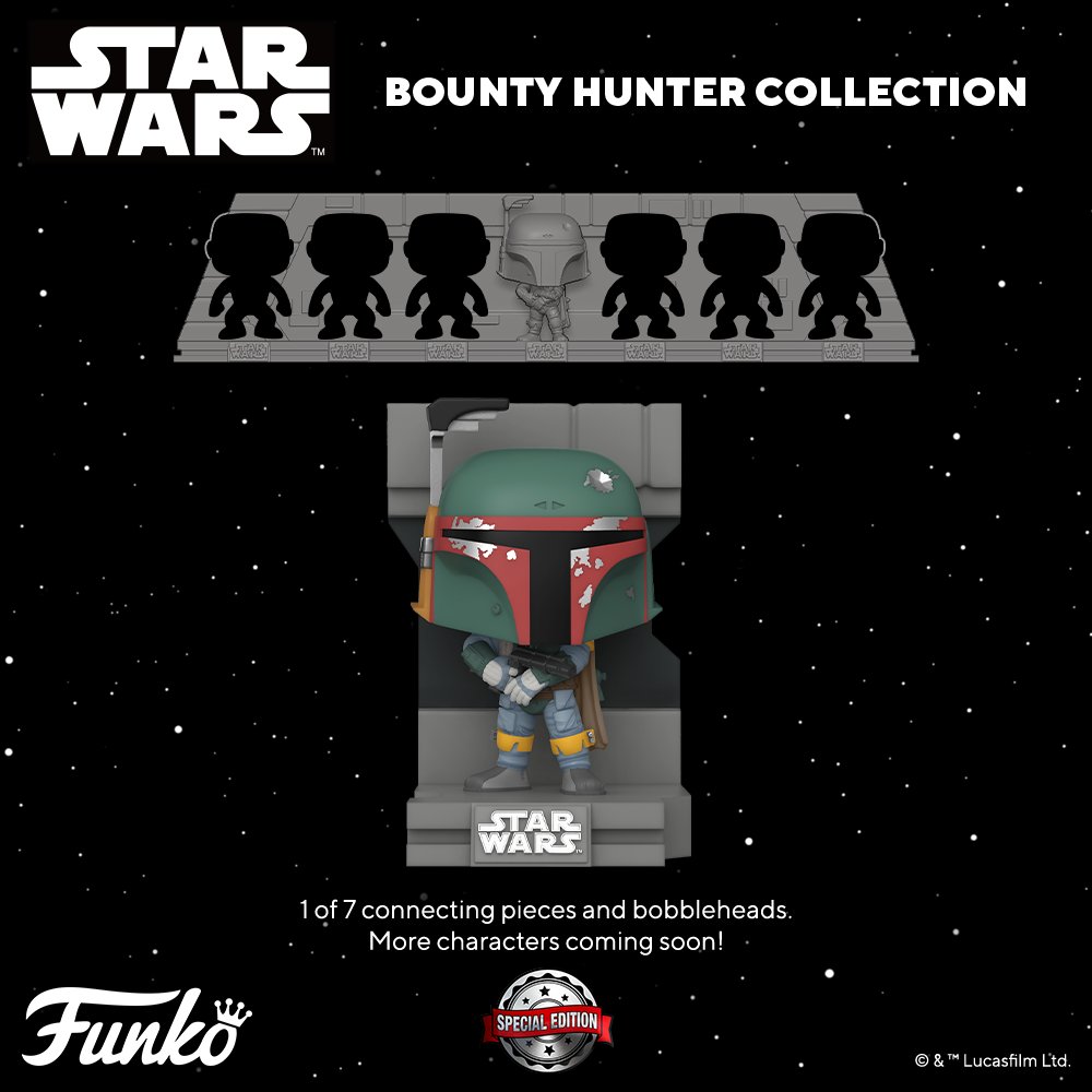 FunkoEurope's tweet photo. Coming Soon: Pop! Star Wars™ - Bounty Hunter Collection! Boba Fett™ is the first of seven Deluxe bobbleheads that all nest together to create a dynamic display piece! Heading exclusively to:
🇬🇧 The Entertainer
🇪🇺 Gamestop
🇧🇪 ShopForGeek
🇪🇸 GAME Iberia https://t.co/UbbWU7ke5V
