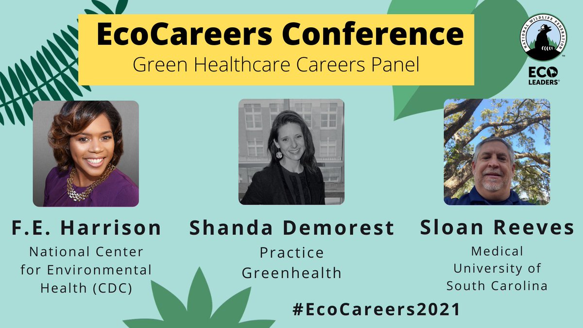 #EcoCareers2021 is coming Apr 7-8! Register to learn about #SustainableCareers from leading experts like our Green Healthcare panelists bit.ly/EcoCareers2021