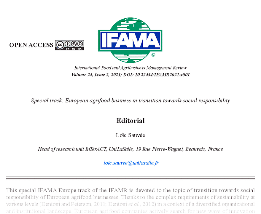 InTerACT UniLaSalle (@interact_lab) on Twitter photo #Agrifood is a key topic for #InTerACT_lab. Read the #OpenAccess special track about the European agrifood business in transition towards social responsibility, coordinated by our Director Loïc Sauvée and just published on #IFAMR <a href="/WageningenAcPub/">Brill I Wageningen Academic</a>
👉wageningenacademic.com/action/doSearc… #Agrifood is a key topic for #InTerACT_lab. Read the #OpenAccess special track about the European agrifood business in transition towards social responsibility, coordinated by our Director Loïc Sauvée and just published on #IFAMR <a href="/WageningenAcPub/">Brill I Wageningen Academic</a>
👉wageningenacademic.com/action/doSearc…