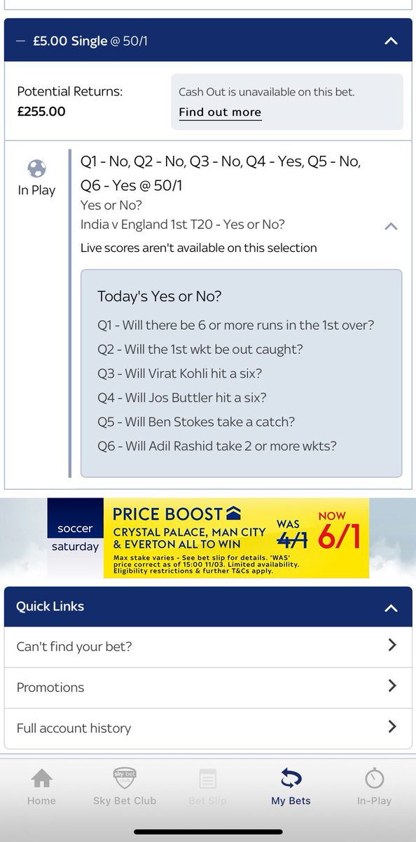 harry69838110's tweet photo. @Eoin16 Cheers for not bowling Adil Rashid his final over today! Lost me the chance of £250 😭😭😭 https://t.co/QYg9NtWOmA