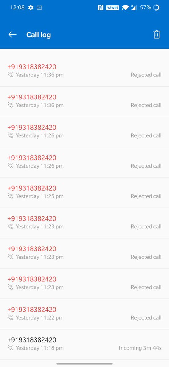veevanghoe's tweet photo. @SwiggyCares Spoke to an executive named Abhijeet about the matter. Attaching a screenshot of my call log to display the depth of harassment from the delivery boy. https://t.co/ksCXb6ibqE