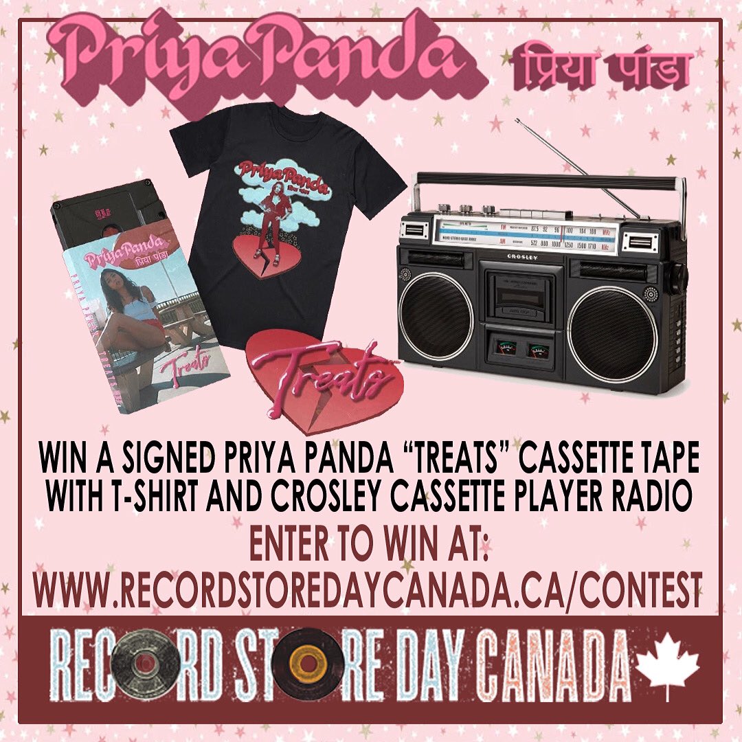 priyapandaxo's tweet image. partnered up w/ @RSDCanada &amp;amp; @crosleyradio for this Int’l Women’s Day giveaway. Win a boombox &amp;amp; my cassette tape/t-shirt. To enter you must be following me / #rsdc / enter your details at recordstoredaycanada.ca/contest - like, share, tag a friend for more entries. Good luck 🥰🤍🥰🤍🥰