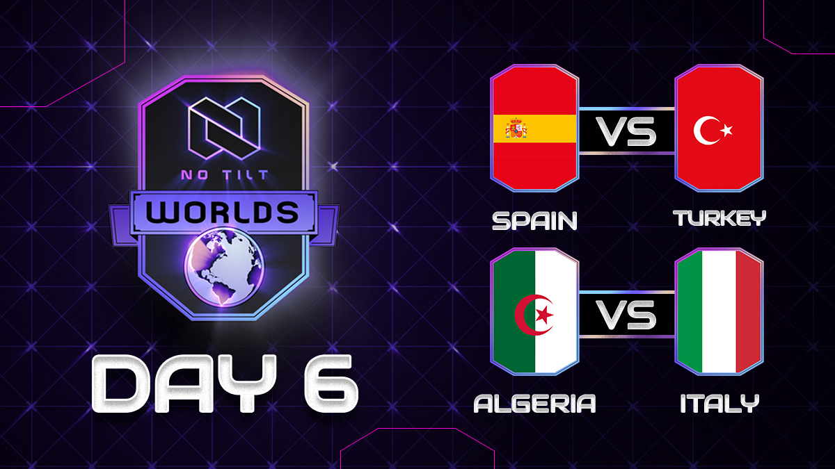 #NTWorlds 🌐 Group E ⚔️

<a href="/clashroyaleSE/">Selección Española CR</a> 🇪🇸 vs. 🇹🇷 <a href="/TeamTurkeyCR/">Team Turkey</a>  
<a href="/TeamALGERIA1/">Team ALGERIA</a>  🇩🇿 vs. 🇮🇹 <a href="/NazionaleITACR/">Nazionale Italiana CR</a>  

📺 twitch.tv/fullfrontage 🔴 LIVE!
🎙️ <a href="/FullFrontage/">FullFrontage</a>