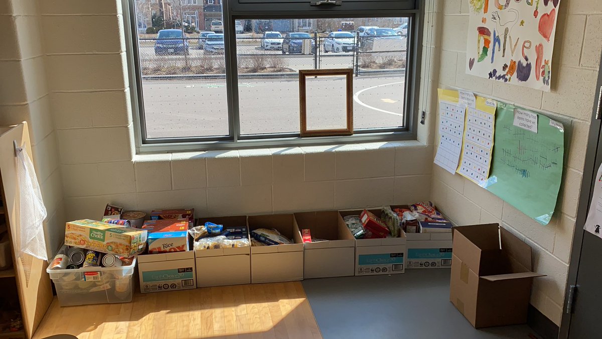 grade3vsps's tweet photo. We have been collecting, sorting, counting, and recording the donations to the food drive. Thank you so much to those who have donated. We will continue to take donations until the end of March. #yrdsb #Kindergarten #community https://t.co/mC5zQ6WFa0
