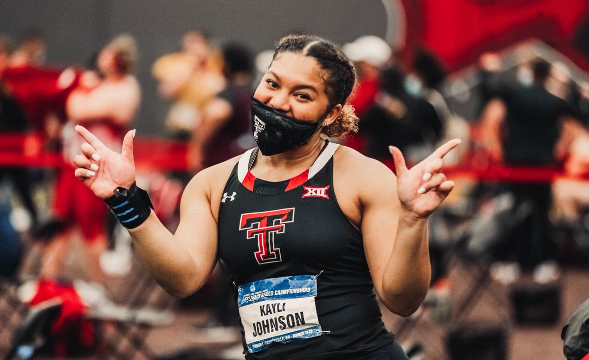 TexasTechTF's tweet photo. Kayli Johnson transferred to Texas Tech — moving across the country from her home state of Michigan — to realize her full potential. 

Today, she became an All-American for the first time in her career.

👏 @_kayliij https://t.co/JrPkWDlvCP