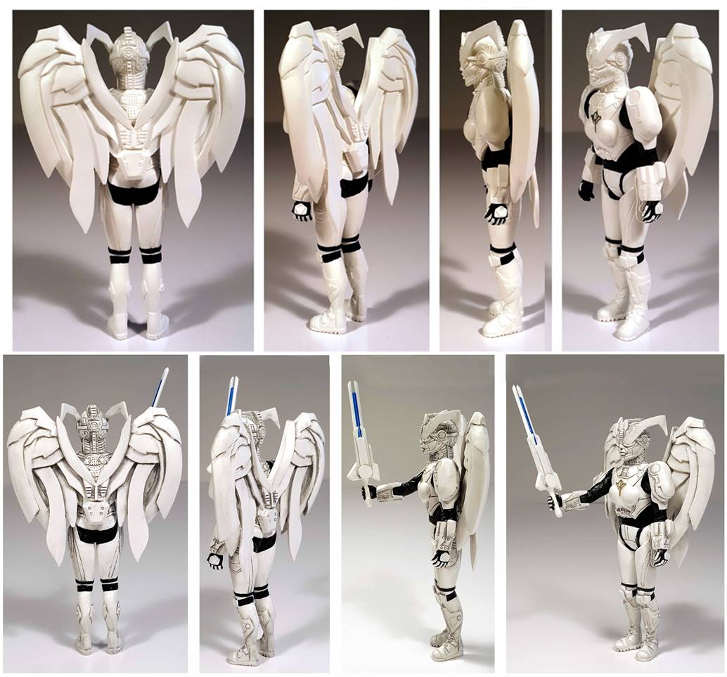 #PsychoGorman #bts! Paint master for #Pandora. We liked the first pass (top), but the lack of deco in the costume meant a ton of cool details were being lost in the sculpt. We decided to add a wash to really bring those details out.  
.
#toydesign #actionfigures #toycollecting