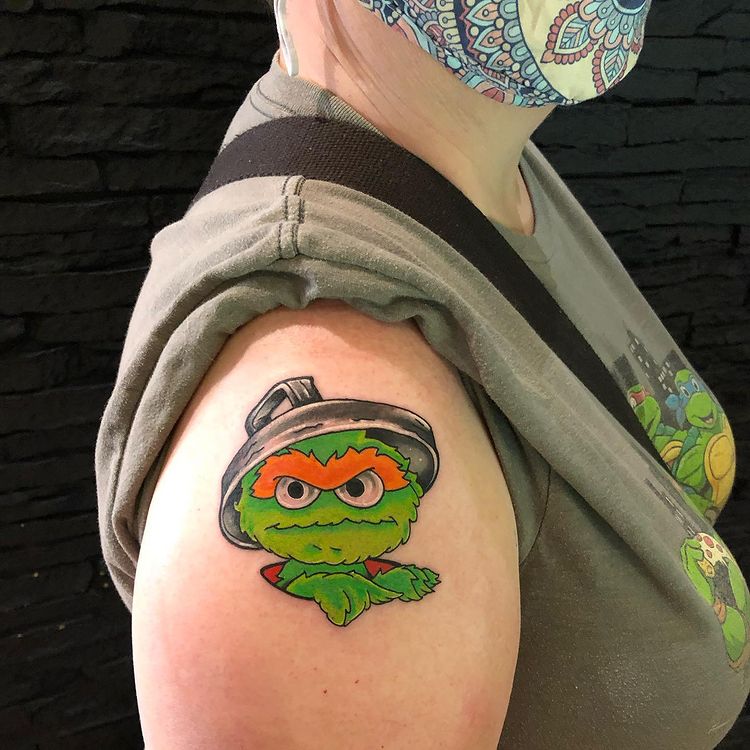 Tattoo uploaded by Megz  Sesame Street sesamestreet watercolor  cookiemonster oscar  Tattoodo