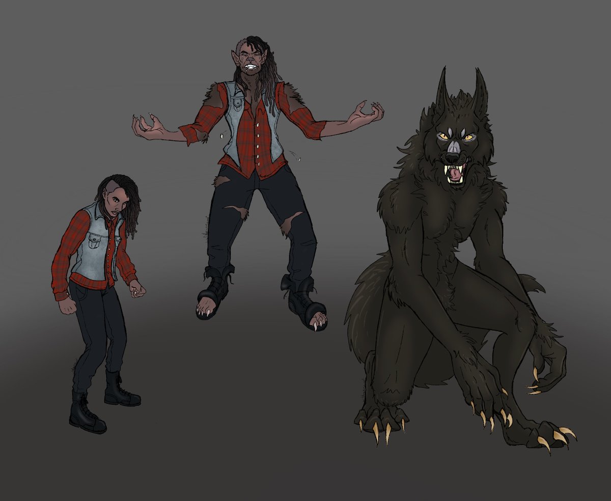 I have a werewolf character and I've done art for her and commissioned...