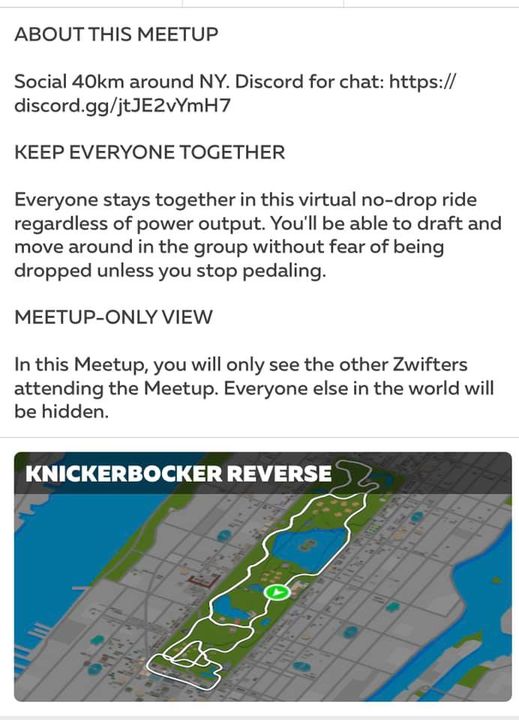 Rondecc's tweet photo. Ronde CC’s easy Sunday social ride. 
This Sunday we will be in New York for an easy 40km. 
The idea of these rides are for both members and non members  to enjoy a social Sunday ride on zwift. https://t.co/o1YT8fVdGR