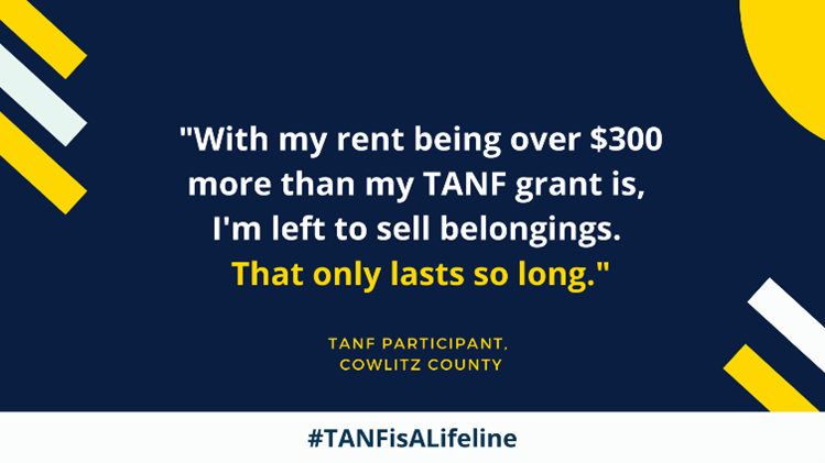 wscadv's tweet photo. Take Action! Please tell #WALeg to increase the TANF cash grant because survivors in WA need &amp; deserve more. Increasing the TANF grant = increasing options for survivors of abuse. #TANFIsALifeline #IncomeMatters Here's how you can help: https://t.co/rmqN6aV2kh https://t.co/JoVj8rkG0R