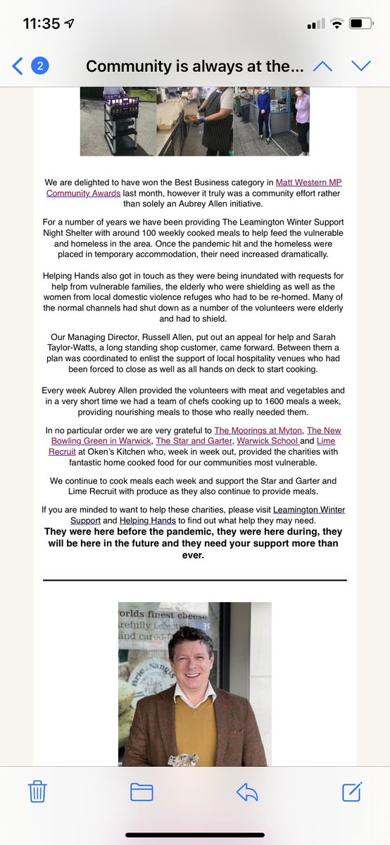 The last year had been tough for everyone but it’s been great to use the time to help those who needed an extra helping hand. Big thanks to Aubrey Allen Thomas Oken Tea Rooms and all the other businesses involved. #hospitality #supportlocal #helpinghands #lockdown