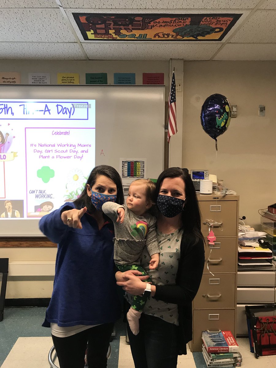 MrsRosenbaum's tweet photo. Trying to get a future #Mustang to smile and look at the camera is hard work!But I promise @MrsBeaudrieC214 and I are giving a huge #MustangsSmile under our masks! @TheCBreedlove #MargoTheMighty https://t.co/Urn4x4DnXf
