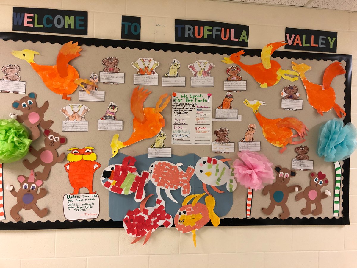 GrowingMinds105's tweet photo. Our class has been working really hard.....Welcome to Truffula Valley! https://t.co/qMN869FO6G